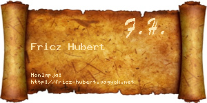Fricz Hubert névjegykártya